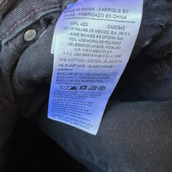 Levi’s Denizen Black Skinny Fit Boys Denim Adjustable Waist Jeans - Picture 6 of 11